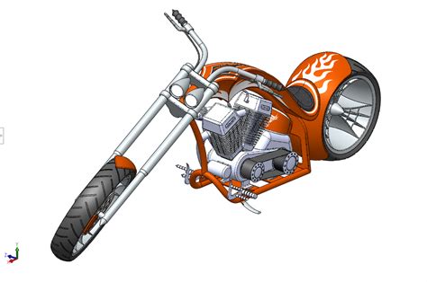 Design and rendering of a Chopper Bike : Skill-Lync