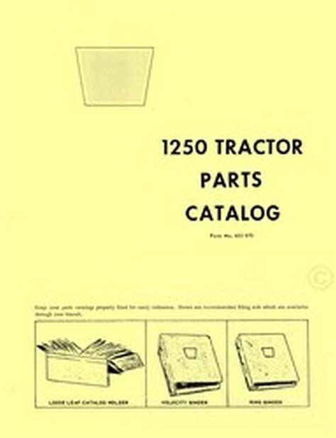 Oliver 1250 Tractor Parts Catalog Manual List | eBay