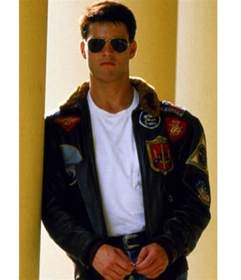 Maverick Tom Cruise Top Gun Leather Jacket with Patches - Jackets Masters