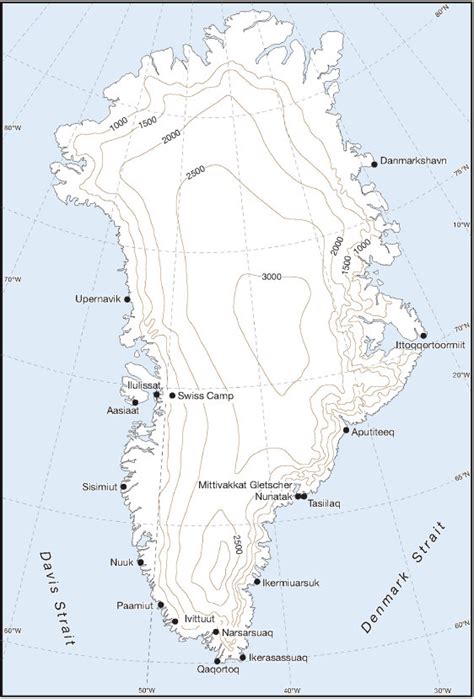 Location map of Greenland climate stations used in this study ...