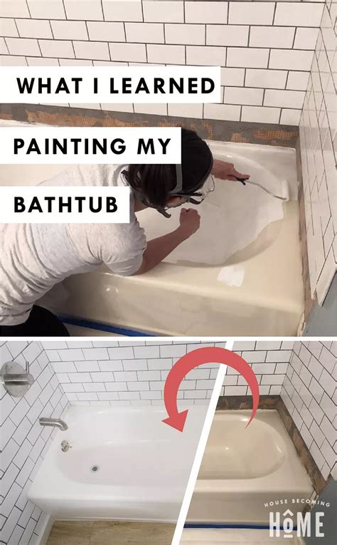 How to Paint a Bathtub | Rustoleum Tub and Tile - House Becoming Home ...