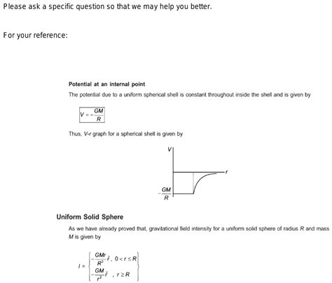 How to calculate gravitational potential graph