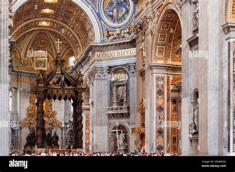 St. Peter's Basilica High Altar and towering arches Stock Photo - Alamy