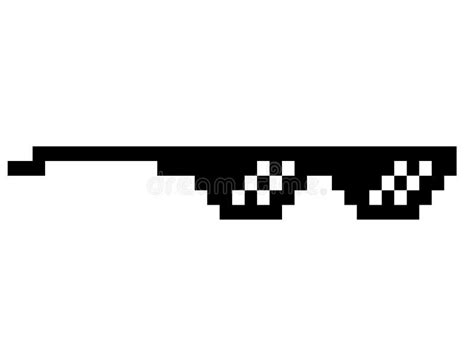 Black Thug Life Meme Like Glasses in Pixel Art Stock Vector ...