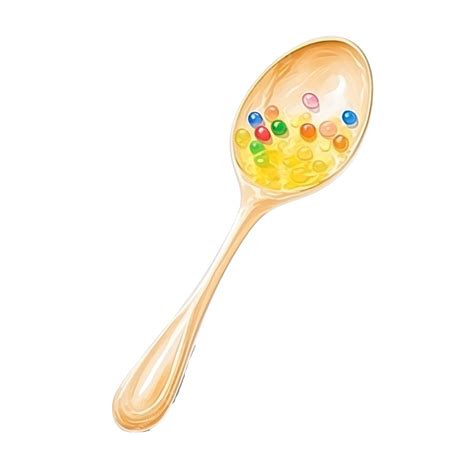 Cute Milky Cereal Spoon Stationary Sticker Oil Painting, Cereal, Spoon, Milk PNG Transparent ...