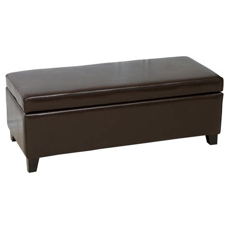 York Bonded Leather Storage Ottoman Bench – Christopher Knight Home ...