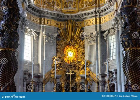 Interior Inside The St Peters Basilica Catholic Church In The Vatican City In Rome, Editorial ...