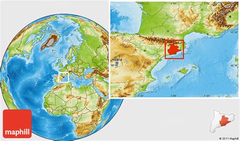 Physical Location Map of Barcelona