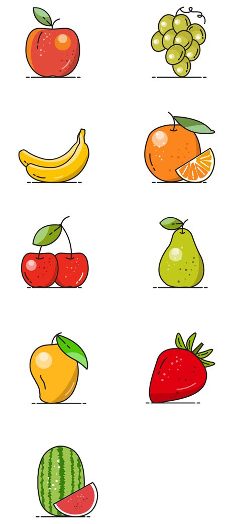 Vector Fruit Icons - GraphicsFuel