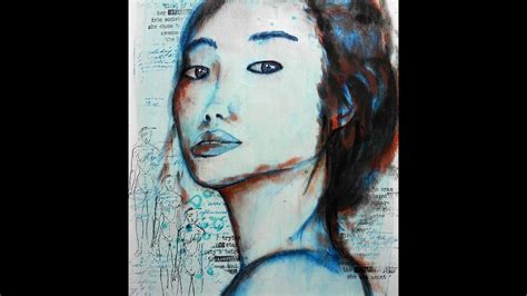 Mixed Media Portrait - Art Journal Page with PanPastels - YouTube