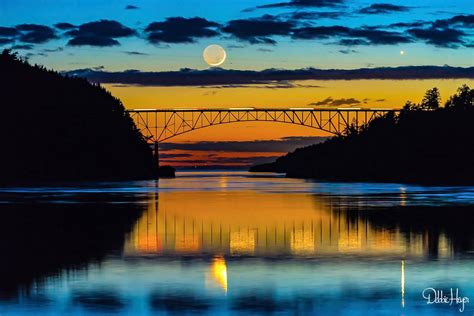 Photos: Crescent moon makes for stunning sunset at Deception Pass Bridge | KVAL