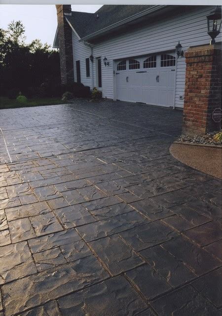 Stamped Concrete Driveway - Overlay - Modern - Landscape - St Louis - by Decorative Concrete ...