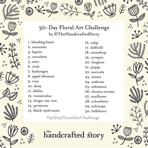 30-Day Art Challenges — The Handcrafted Story