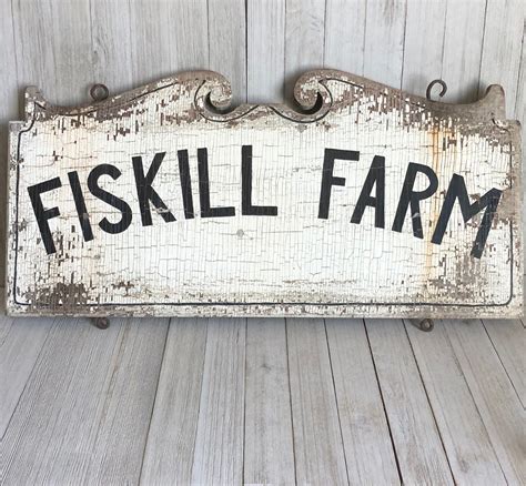 Farm Sign Vintage Two-Sided Fiskill Farm Chippy Paint | Farm signs, Vintage signs, Chippy paint