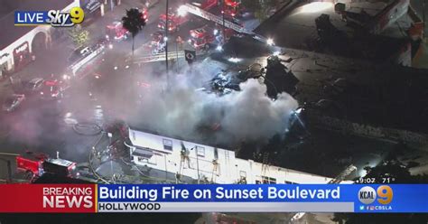 Fire Crews Battle Greater Alarm Blaze At Hollywood Commercial Structure - CBS Los Angeles