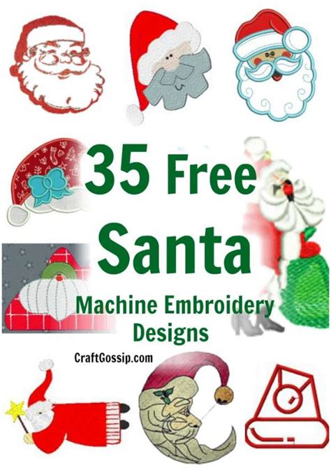 35 Free Christmas Santa Machine Embroidery Designs – Needle Work