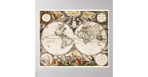 Vintage World Map Poster | Zazzle