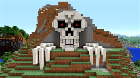 Minecraft Tutorial: How to Make a Skeleton House | Scary Halloween House | Cave House | Skull ...