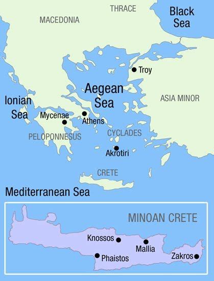 Map of Minoan Crete and Environs | Geography map, History geography, Map