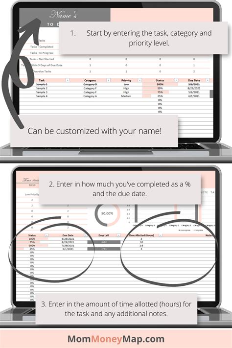 To Do List With Durations Excel Spreadsheet – Mom Money Map