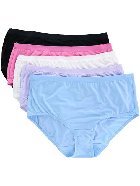 Fit for Me Women's Plus Microfiber Brief Underwear, 5 Pack - Walmart.com