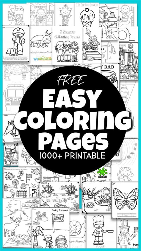 🖍️ FREE Printable, EASY Preschool Coloring Pages (over 1000 pages!)