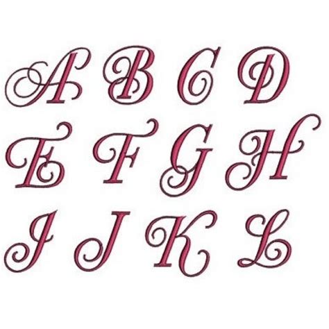 8 Fancy Script Monogram Font Images - Free Fancy Script Embroidery Font ...