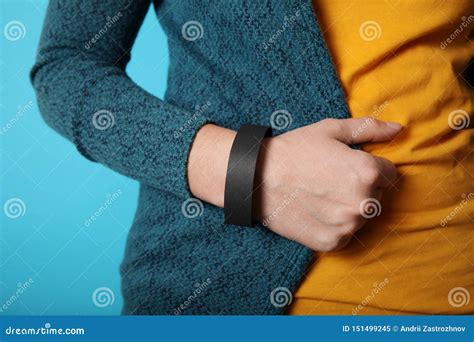 Identification Concert Black Bracelet Template, Hand Hospital Security Wristband Mockup Stock ...