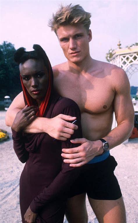 Dolph Lundgren and Grace Jones From the Early 1980s