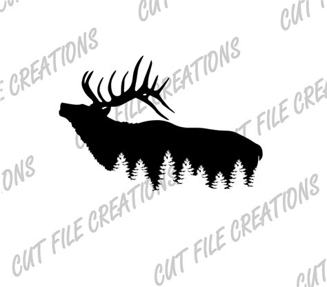 Elk SVG, Elk Silhouette SVG, Cut Files for Cricut, Sublimation Download ...