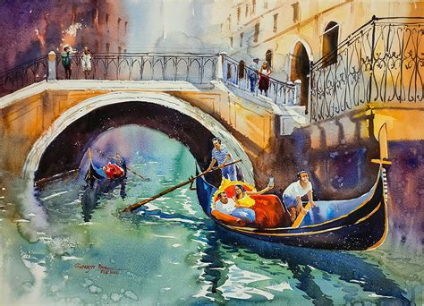 Gliding on Gondola xv Painting by Subhajit Paul - Fine Art America