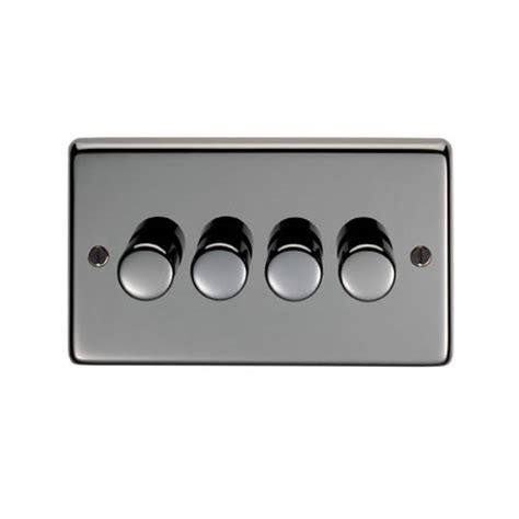 Black Nickel Quad LED Dimmer Switch (400W/800W) - Period Home Style