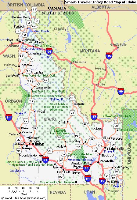 Montana Idaho Road Map - Zip Code Map