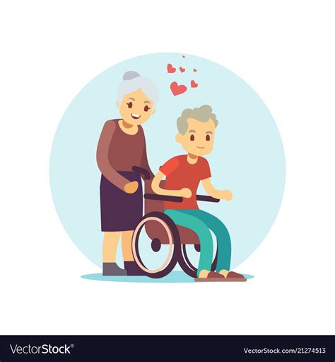 Old people cartoon characters set senior Vector Image