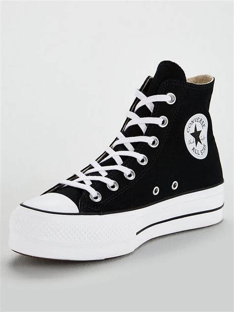 Converse Womens Lift Hi Top Trainers - Black/White | Converse, Converse ...