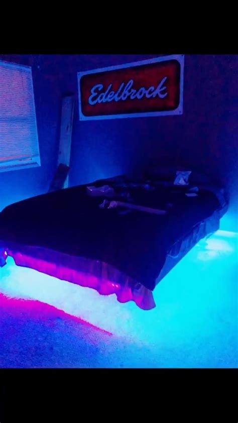 DIY Floating Platform Bed with LED Lights for a Stylish Bedroom