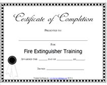 Free Printable Fire Extinguisher Training Certificate Templates