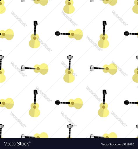 Guitar silhouette seamless background Royalty Free Vector