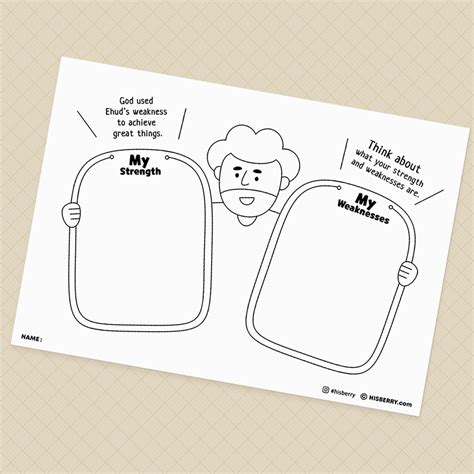 The Story of Ehud -Creative Drawing Bible Pages Printable for Kids ...