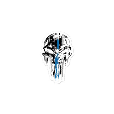 Thin Blue Line Punisher Decal – Salt Reaper