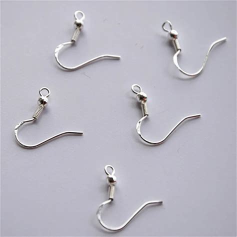 Wholesale 50PCS Lot 18mm 925 Sterling Silver Earring Hooks Ball Jewelry ...