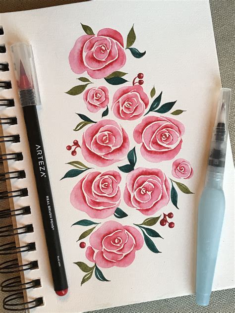 💐🌷💕 | Brush pen art, Watercolor brush pen, Brush pen