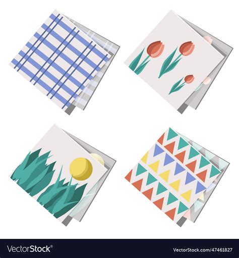 A set of napkins with print Royalty Free Vector Image