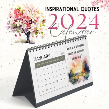 Inspirational Quotes Calendar 2024 by Unicorn Cat | TPT