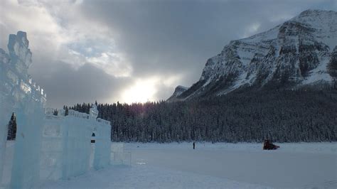 Ice Skating Around The Ice Castle On Lake Louise