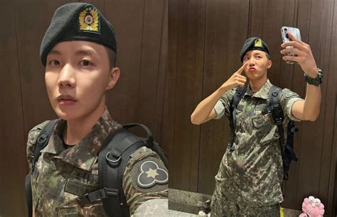 BTS' J-hope updates fans with new photos in military uniform | allkpop