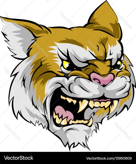 Wildcat mascot character Royalty Free Vector Image