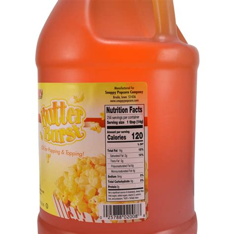 Snappy Butter Burst Popcorn Oil, 1 Gallon, 4 Ct | Snappy Popcorn