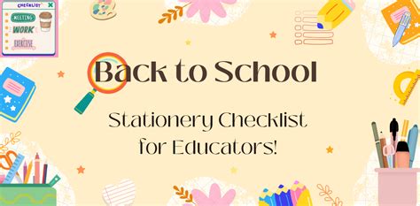 Back to School Stationery Checklist for Educators | Twinkl Blog