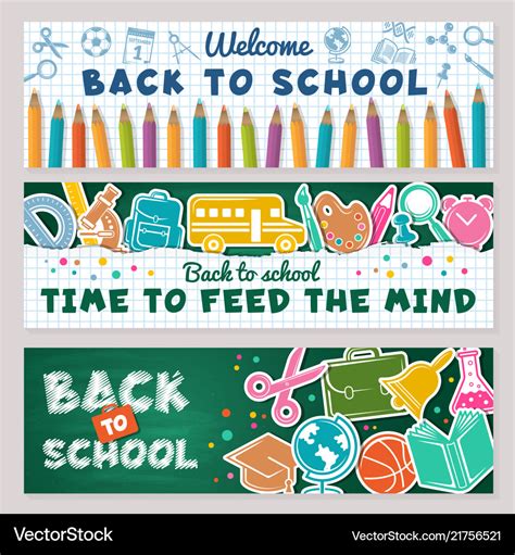 School banners for back Royalty Free Vector Image